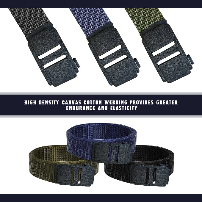 Nylon Waist Belt with Plastic Buckle – Army Green, Black or Navy, 120 cm - photo 5