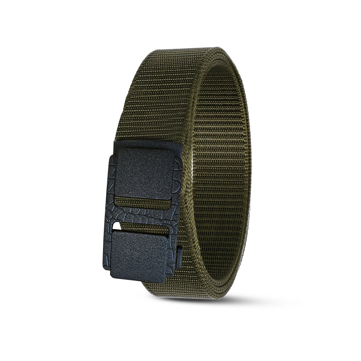 Nylon Waist Belt with Plastic Buckle – Army Green, Black or Navy, 120 cm - Army Green, Single