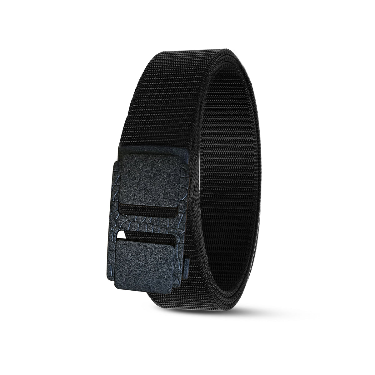 Nylon Waist Belt with Plastic Buckle – Army Green, Black or Navy, 120 cm - Black, Single