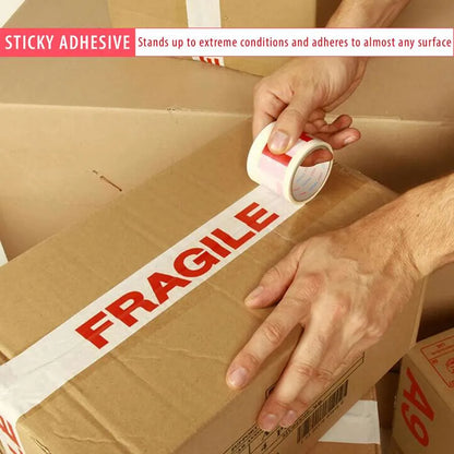 Fragile Printed Packing Tape – 48 mm x 50 m, Red on White, Single Roll - photo 6