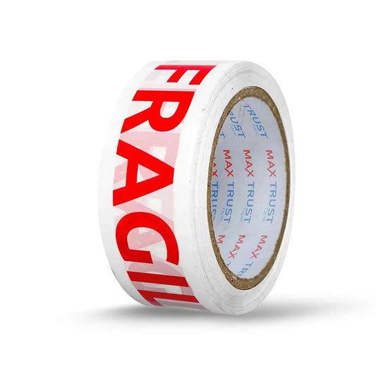 Fragile Printed Packing Tape – 48 mm x 50 m, Red on White, Single Roll - 1 Roll