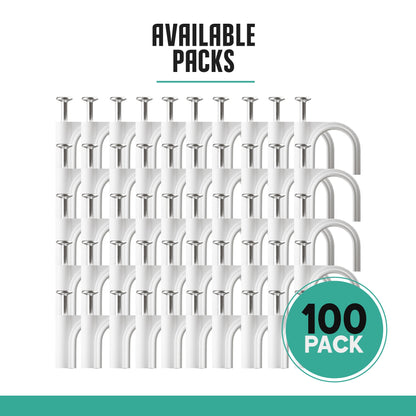 Round Cable Clips with Steel Nails, 7 mm – Pack of 100, White - photo 9