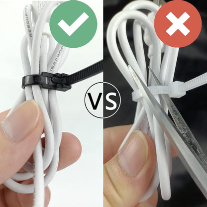 Releasable Nylon Cable Ties, Pack of 100 – Black or White, 200 to 300 mm - photo 10