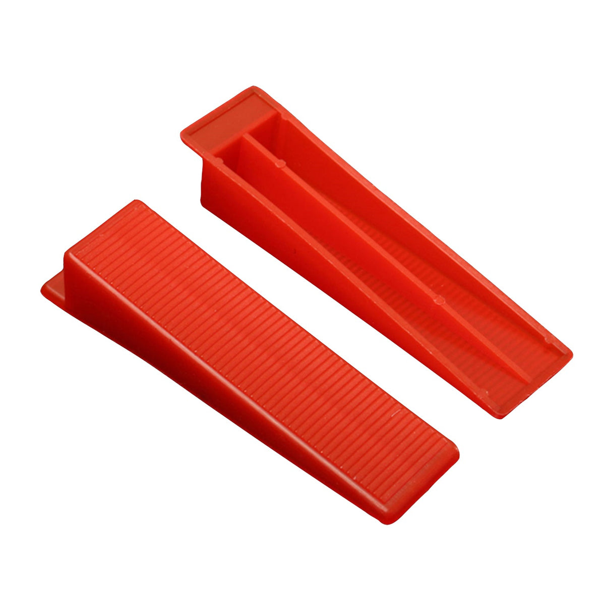 Tile Levelling Wedges, Pack of 100 – Reusable Plastic, Orange, Red or Yellow - Red