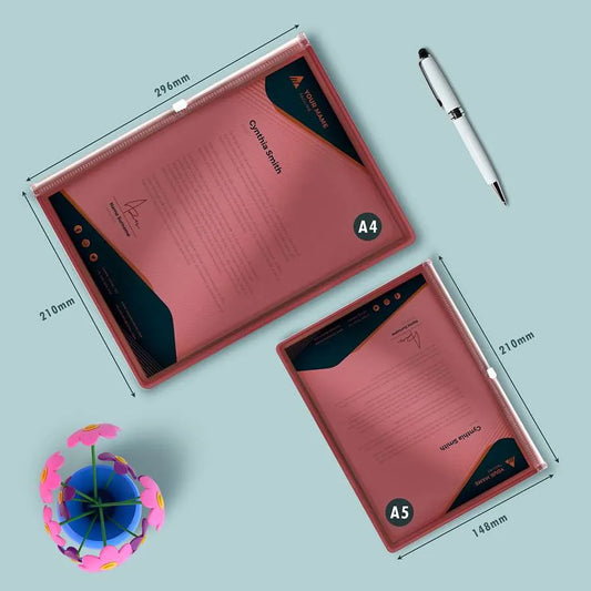 Portable Plastic Zipper Storage File Document