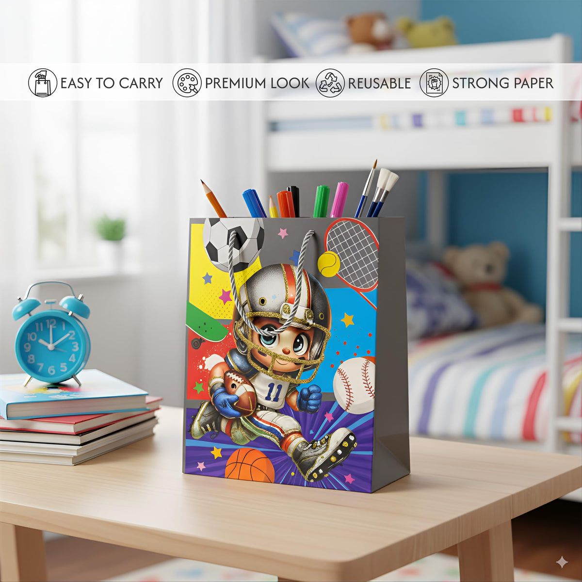 Cartoon Hero Gift Bags with Handles – Pack of 12, 4 Designs, 26 x 32 cm - photo 7