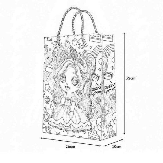 Cartoon Girl Gift Bags with Handles – Pack of 12, 2 Design Sets, 26 x 32 cm - photo 2