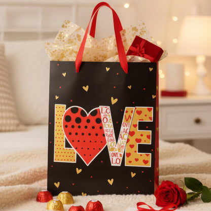 LOVE Valentine's Gift Bags with Handles – Pack of 12, 4 Designs, 30 x 39 cm - photo 7