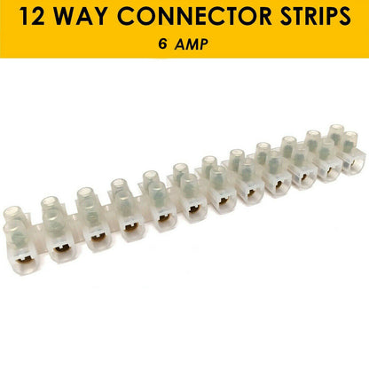 12 Way Choc Block Connector Strip – 5A, 6A, 10A, 15A & 60A - 6A, Single