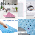 1x Non-Slip Shower Mat 100x40cm – Soft Rubber Bath Mat with Drain Holes ~1263