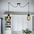 2-Light Swag Spider Pendant – Cage, Curvy or Dome Shades, E27