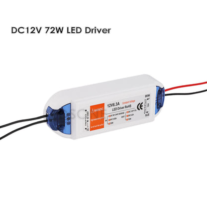 12V Compact LED Driver Constant Voltage – 18W to 100W - 72W, Single