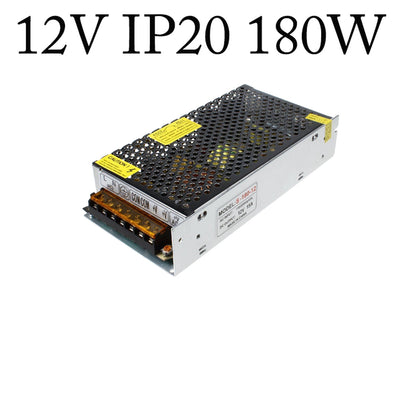 12V IP20 Enclosed Switching Power Supply – 12W to 600W - 180W, Single