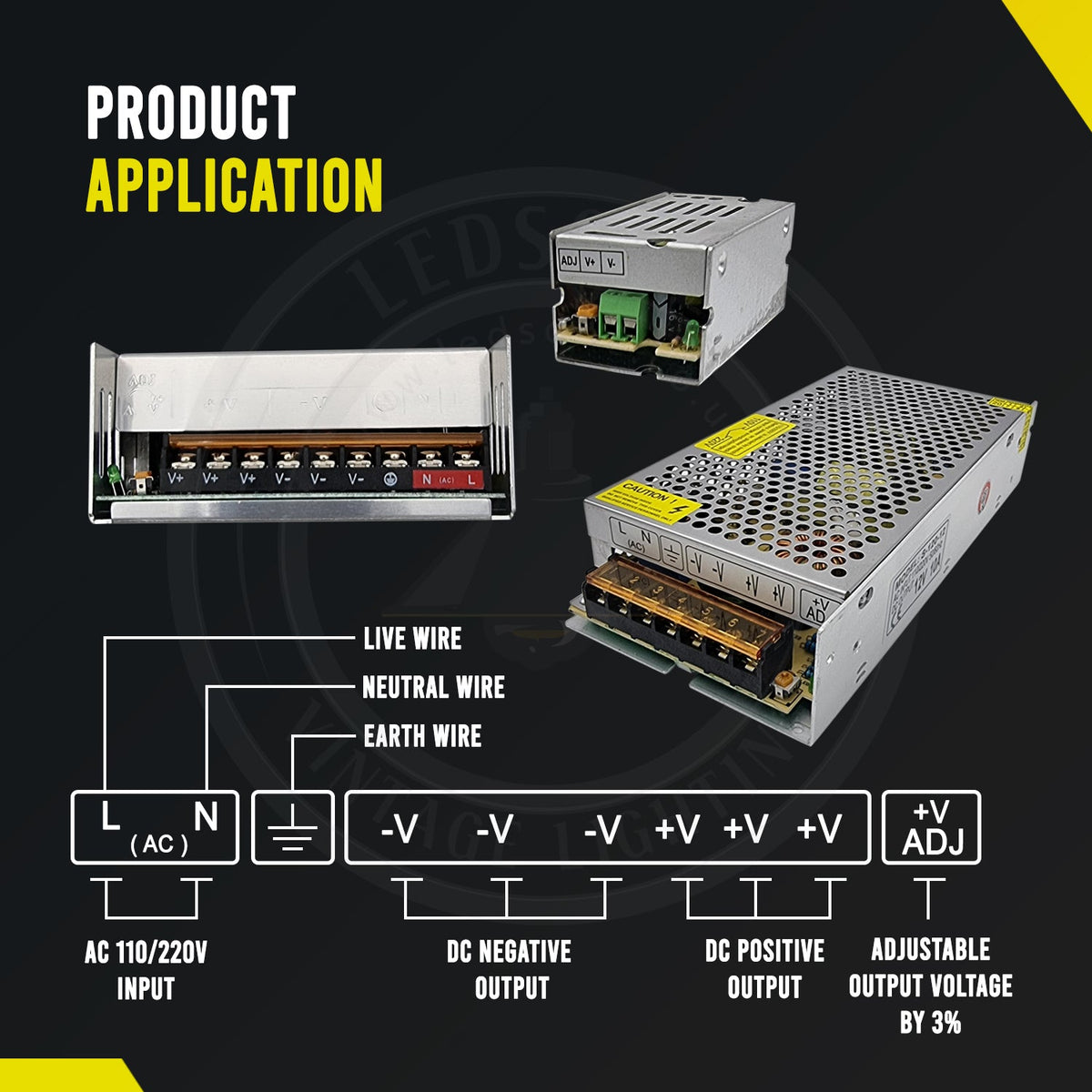 12V IP20 Enclosed Switching Power Supply – 12W to 600W - photo 4
