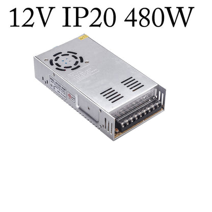 12V IP20 Enclosed Switching Power Supply – 12W to 600W - 480W, Single