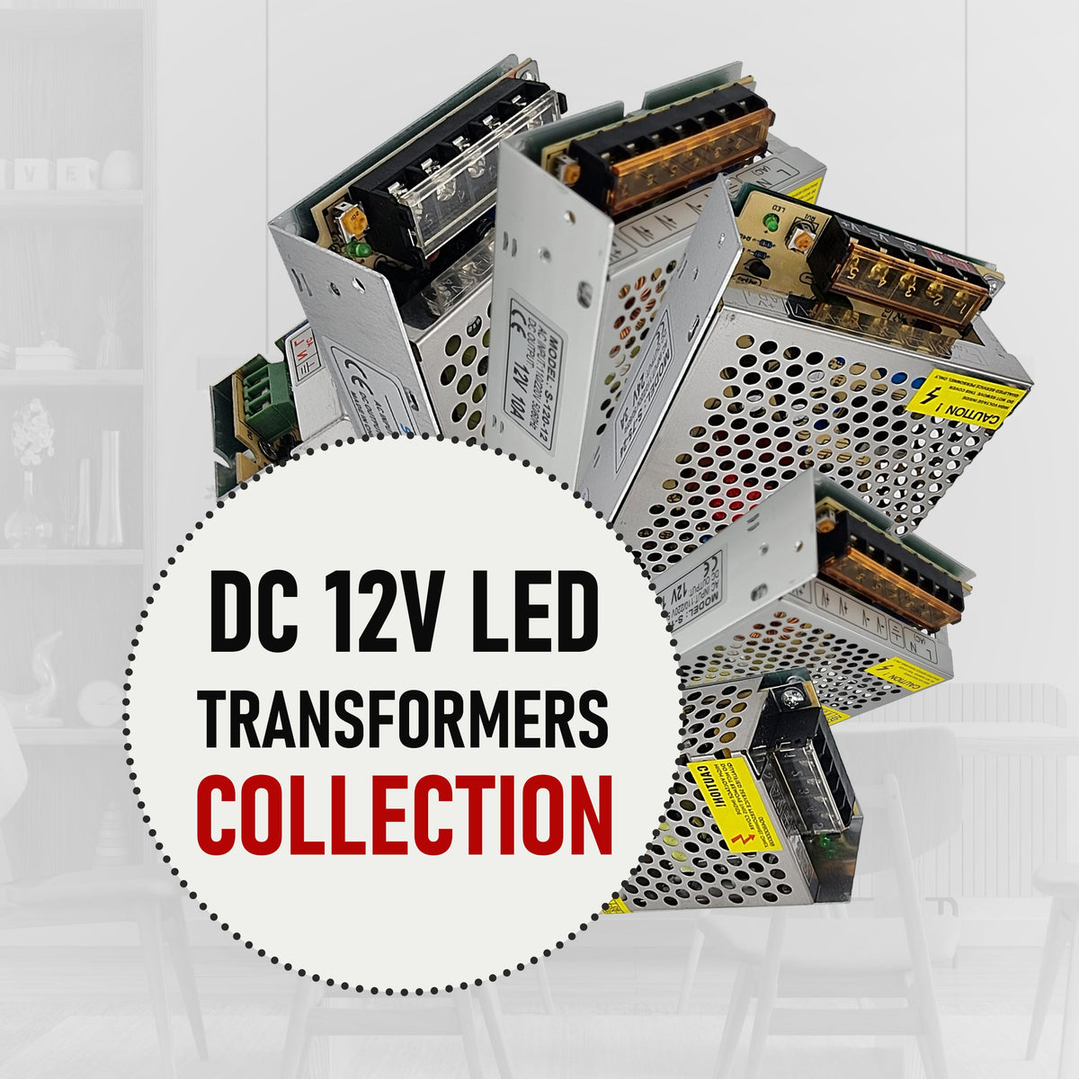 12V IP20 Enclosed Switching Power Supply – 12W to 600W