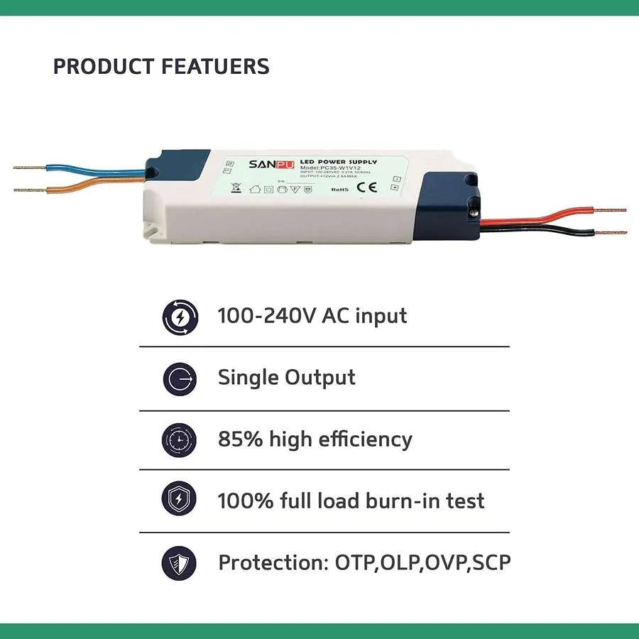 12V IP44 LED Driver Constant Voltage – 7W to 60W - photo 4