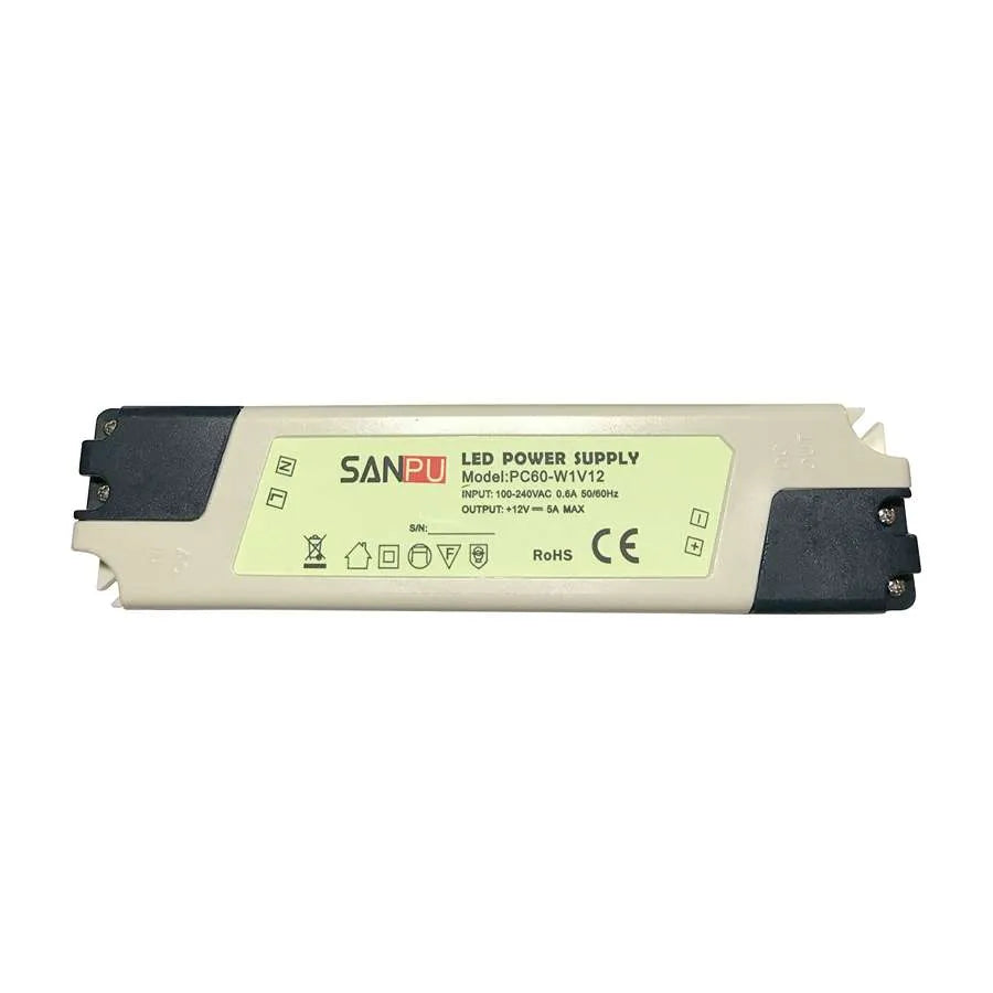 12V IP44 LED Driver Constant Voltage – 7W to 60W - 60W, Single