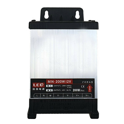 12V IP45 Rainproof LED Power Supply – 60W to 400W - 200W, Single