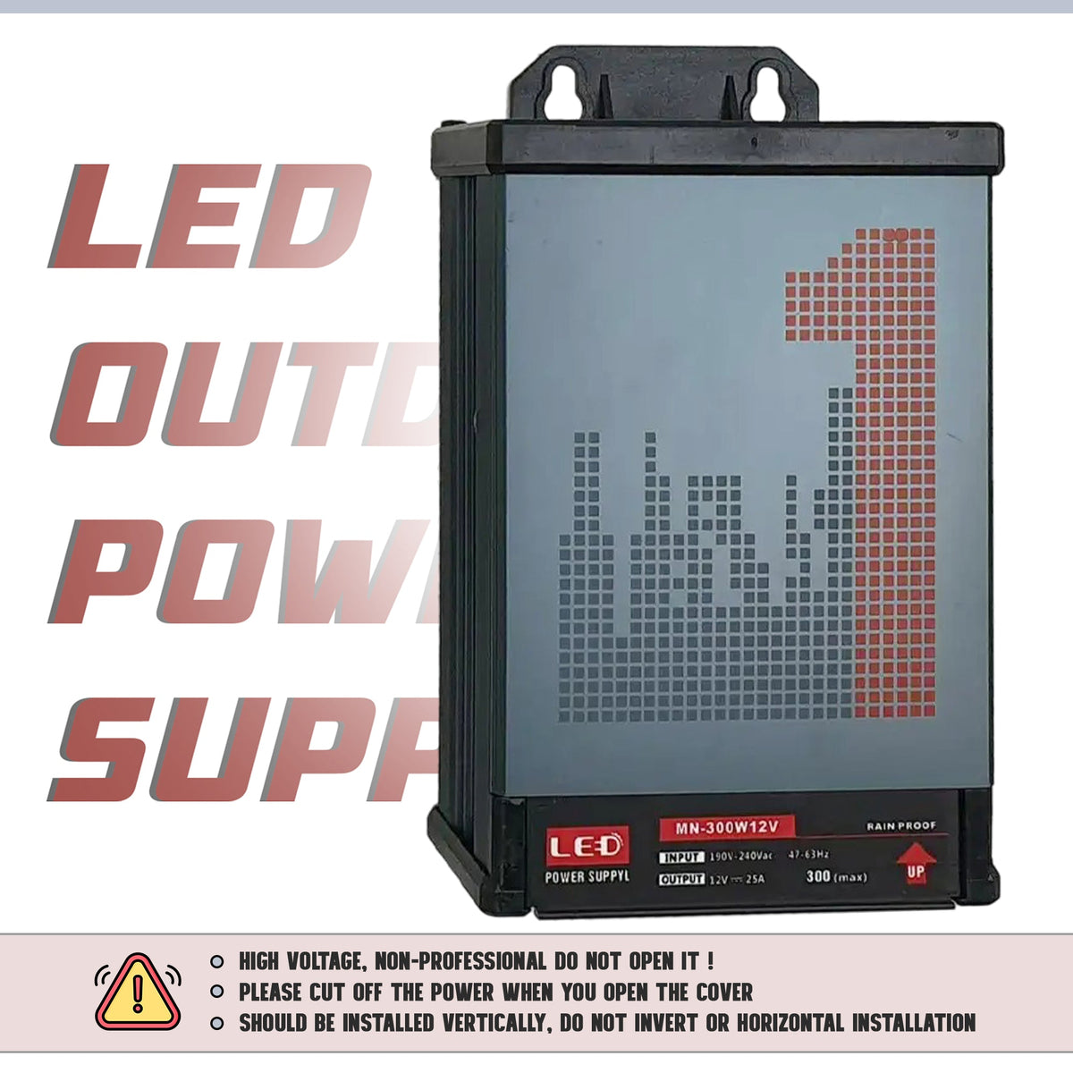 12V IP45 Rainproof LED Power Supply – 60W to 400W - photo 24