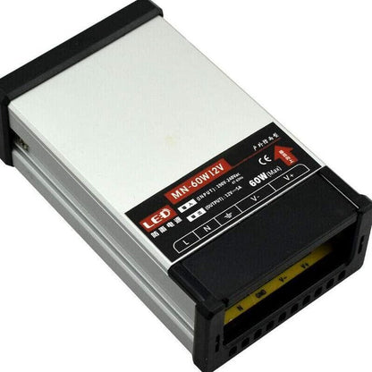 12V IP45 Rainproof LED Power Supply – 60W to 400W - 60W, Single
