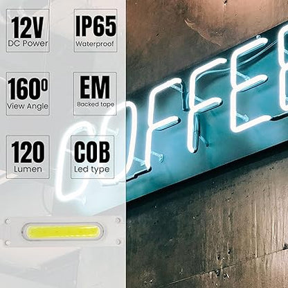 12V COB LED Modules for Signs – Cool White, IP65 - photo 4