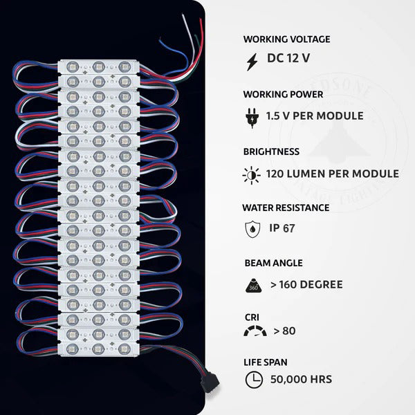 12V IP67 LED Injection Modules – Cool White, Warm White, Green, Blue & RGB - photo 6