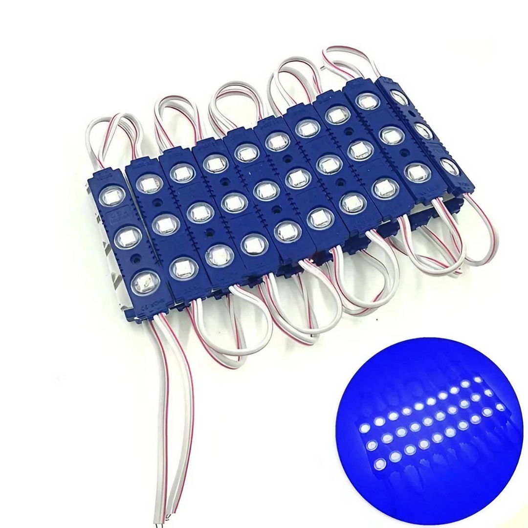 12V IP67 LED Injection Modules – Cool White, Warm White, Green, Blue & RGB - Pack of 10, Blue