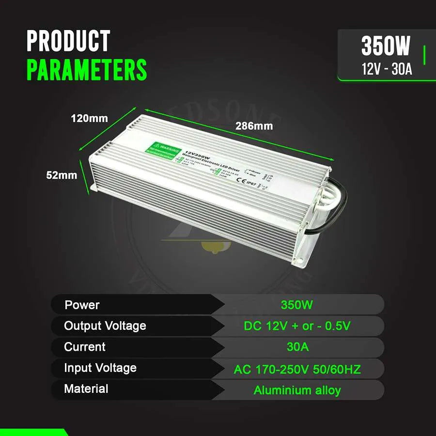 12V IP67 Waterproof LED Driver – 10W to 350W - photo 12