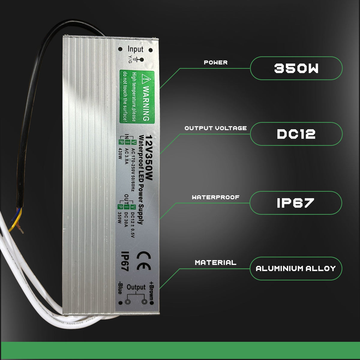 12V IP67 Waterproof LED Driver – 10W to 350W - photo 13