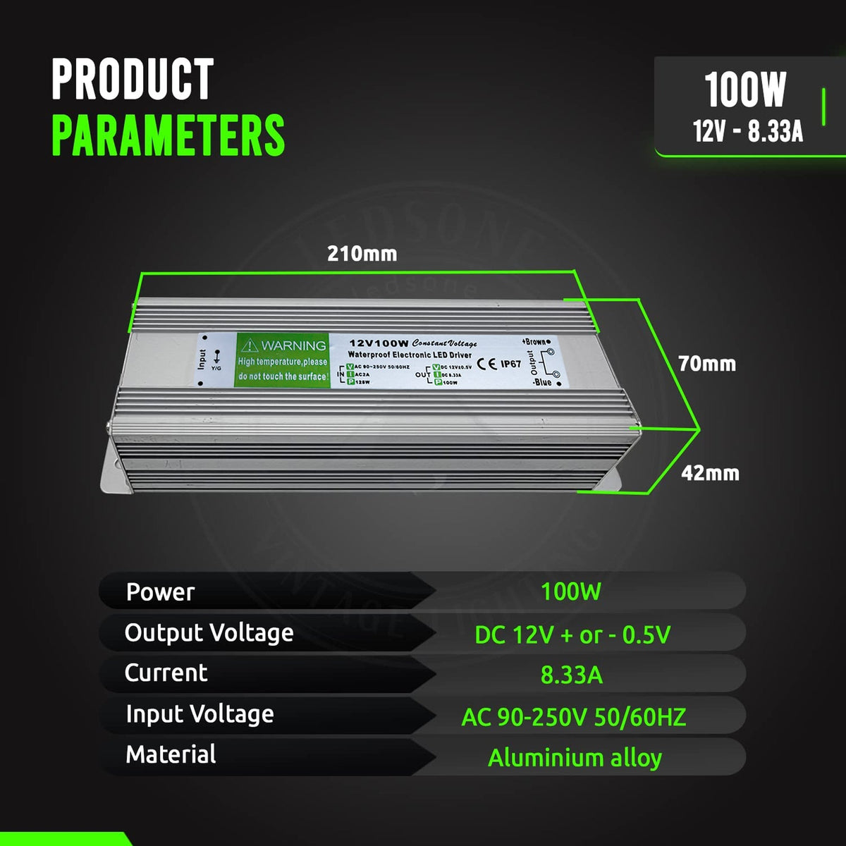 12V IP67 Waterproof LED Driver – 10W to 350W - photo 18