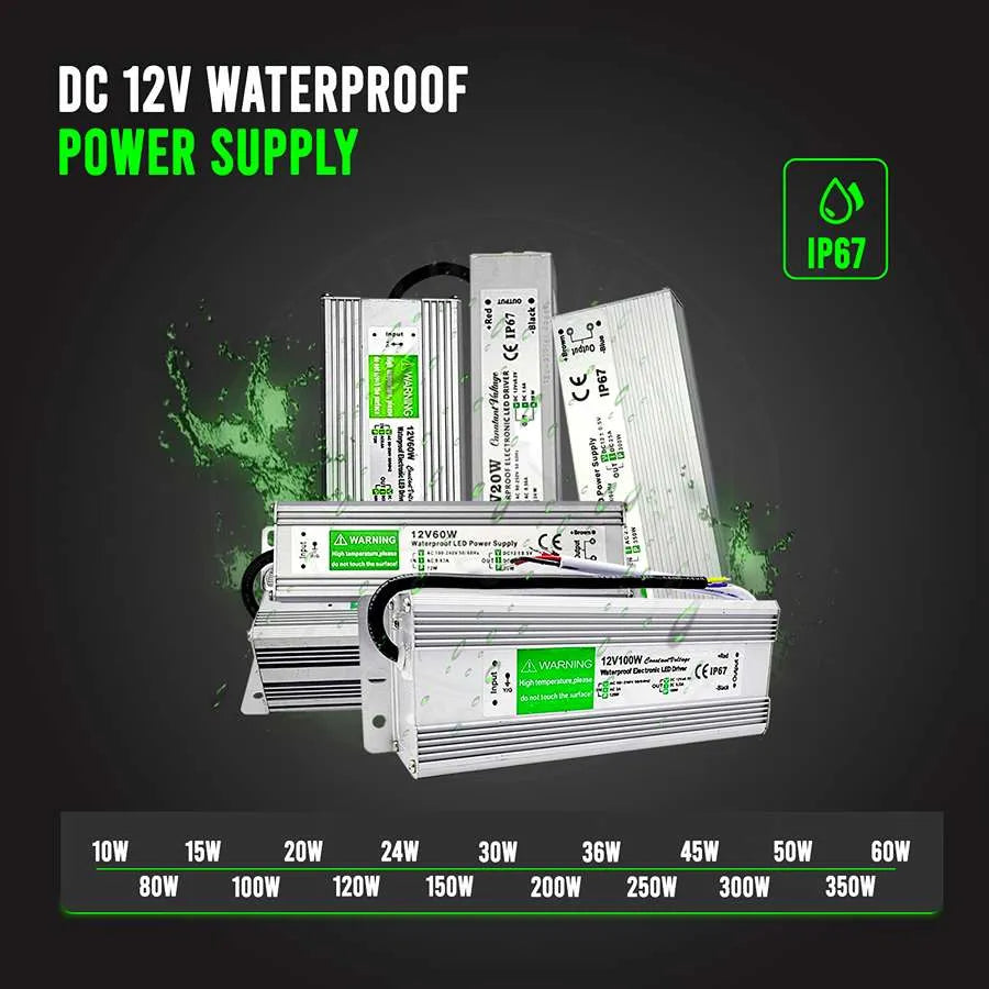 12V IP67 Waterproof LED Driver – 10W to 350W - photo 2