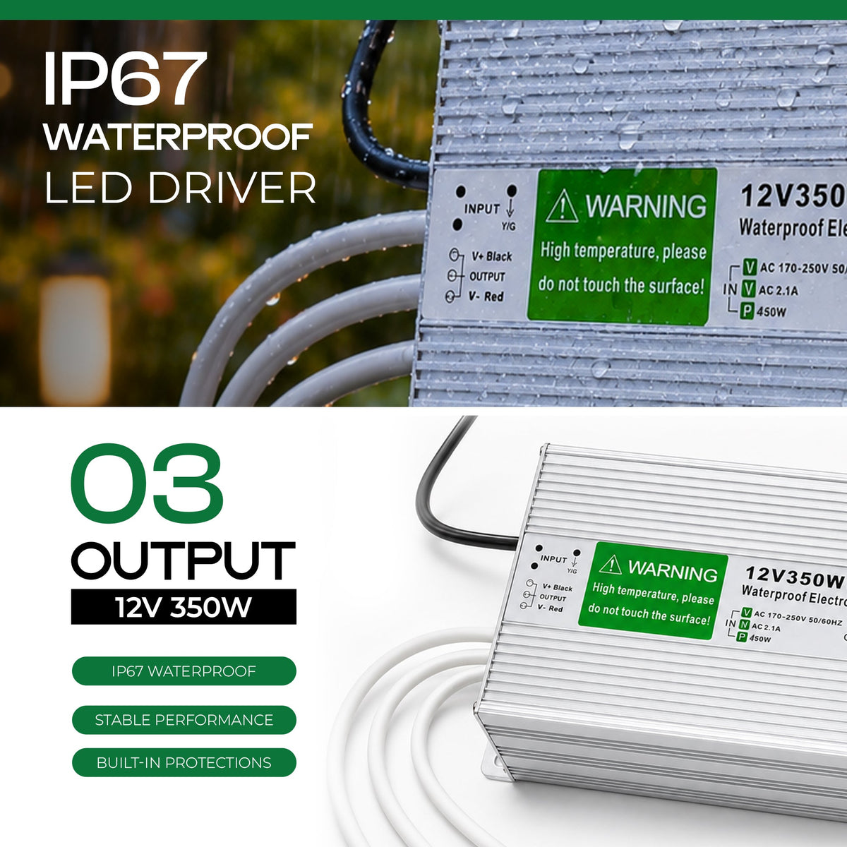 12V IP67 Waterproof LED Driver – 10W to 350W - photo 22