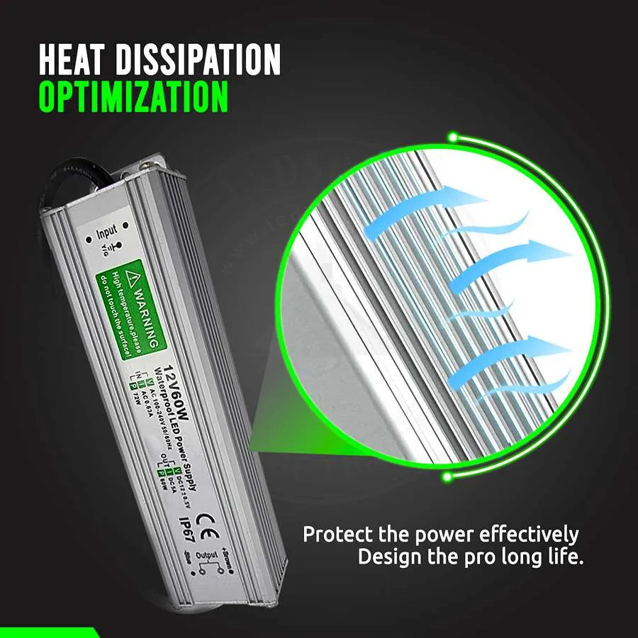 12V IP67 Waterproof LED Driver – 10W to 350W - photo 4
