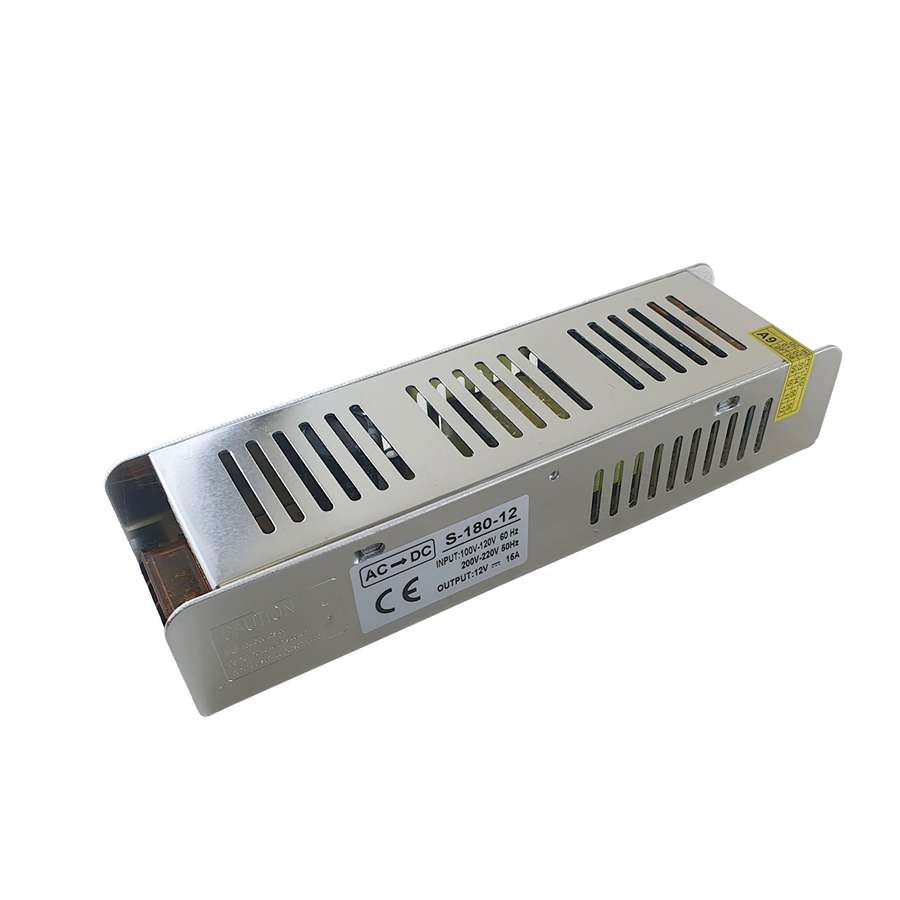 12V Slim IP20 LED Driver – 15W to 360W - 180W, Single