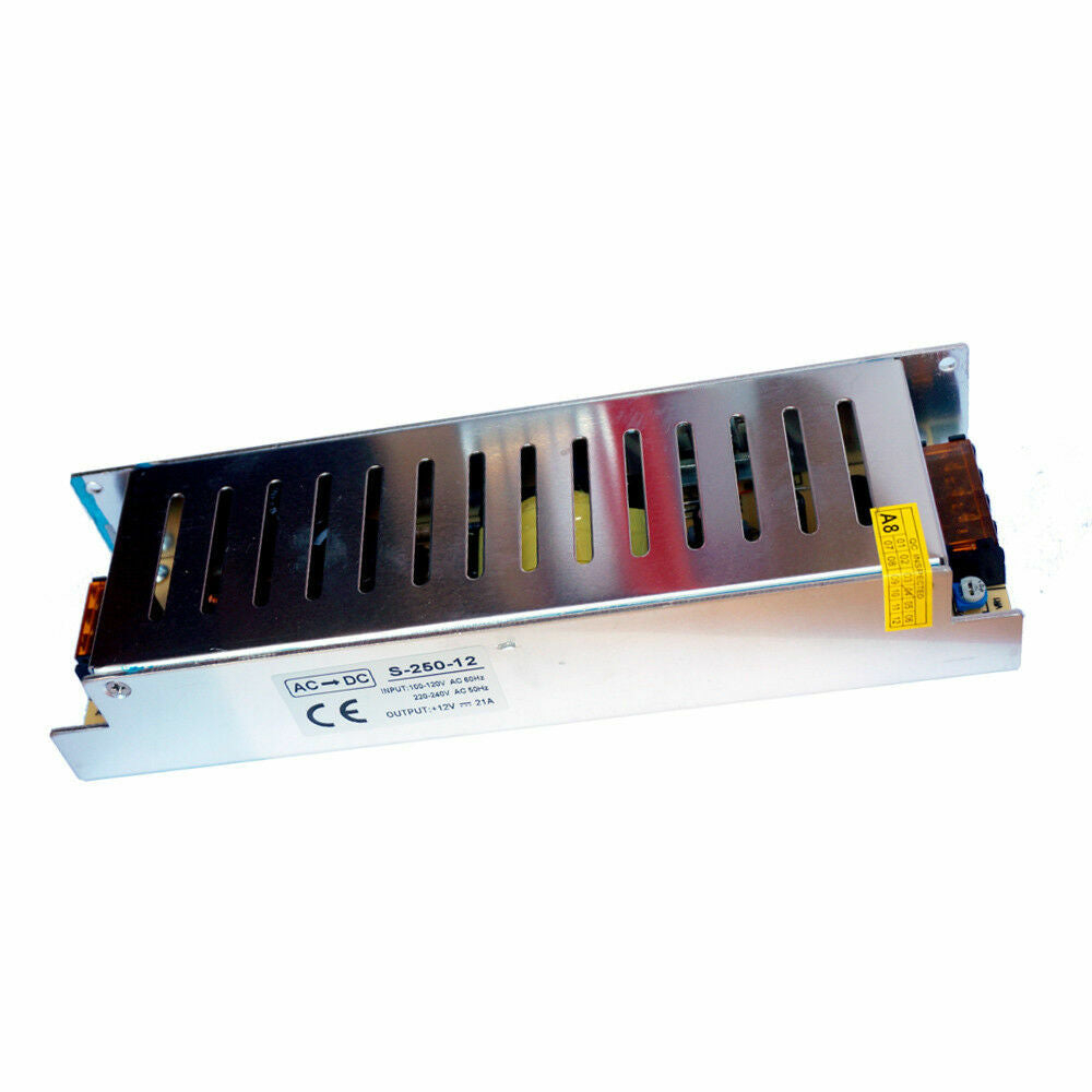 12V Slim IP20 LED Driver – 15W to 360W - 250W, Single