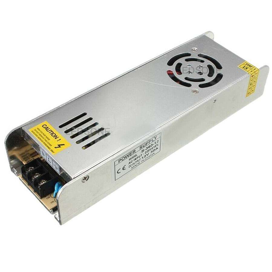 12V Slim IP20 LED Driver – 15W to 360W - 360W, Single