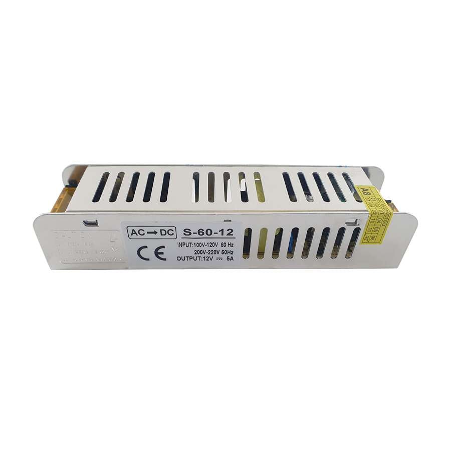 12V Slim IP20 LED Driver – 15W to 360W - 60W, Single