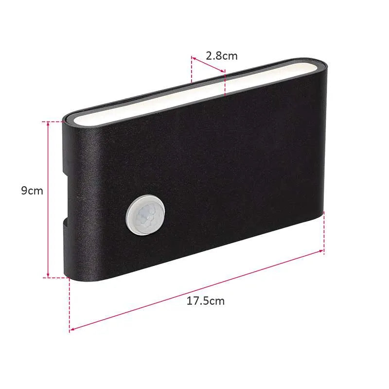Up Down LED Wall Light with PIR Motion Sensor 12W IP54 – Black - photo 2
