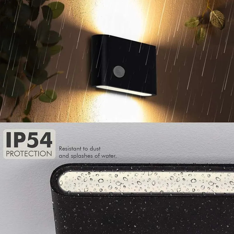 Up Down LED Wall Light with PIR Motion Sensor 12W IP54 – Black - photo 3