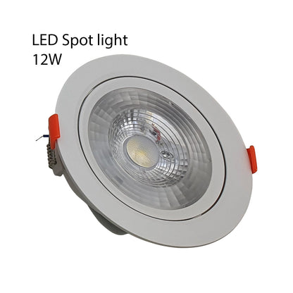 12W LED Tilt Spotlight Downlight – Round Recessed, LED Driver Included - photo 3