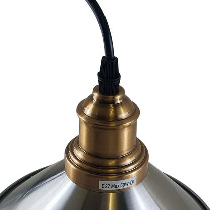 4-Light Cone Pendant Cluster – Satin Nickel Shades, Brass Holders - photo 2