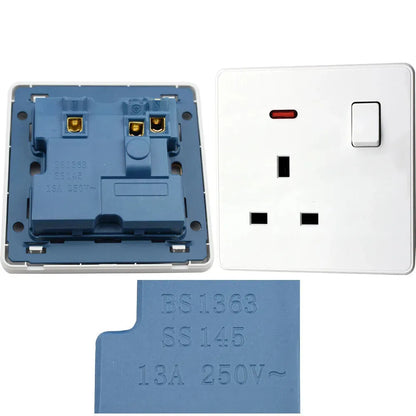 13A Switched Wall Socket with LED Indicator – Single & Double - photo 2