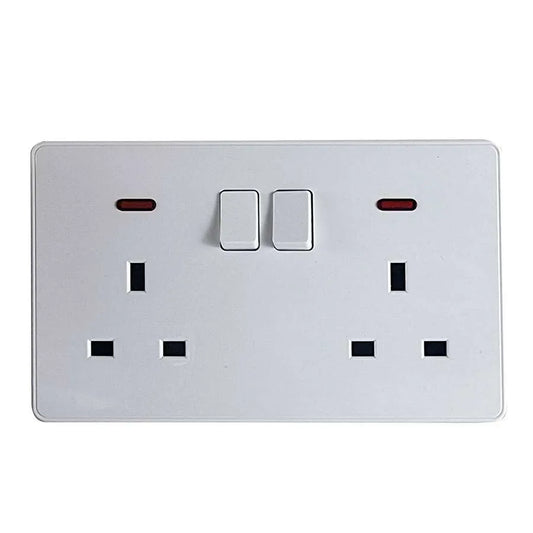 13A Switched Wall Socket with LED Indicator – Single & Double - Double
