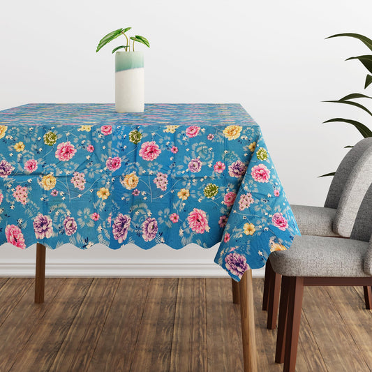 Scalloped Floral Tablecloth – 152 x 230 cm, 5 Designs, Wipe-Clean