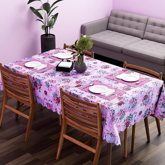 Scalloped Floral Tablecloth – 152 x 230 cm, 5 Designs, Wipe-Clean - photo 2