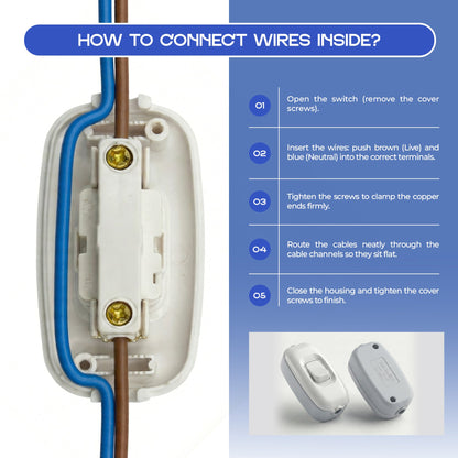 16A Inline Rocker On/Off Switch White Heavy Duty - photo 5