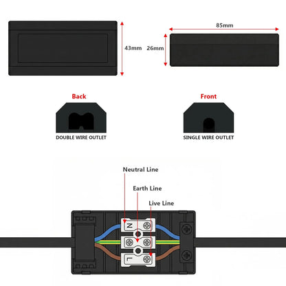16A Terminal Junction Box 3-Core – Black - photo 3