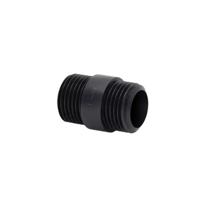 16mm Male Threaded Conduit Pipe Connector Black Steel - Single