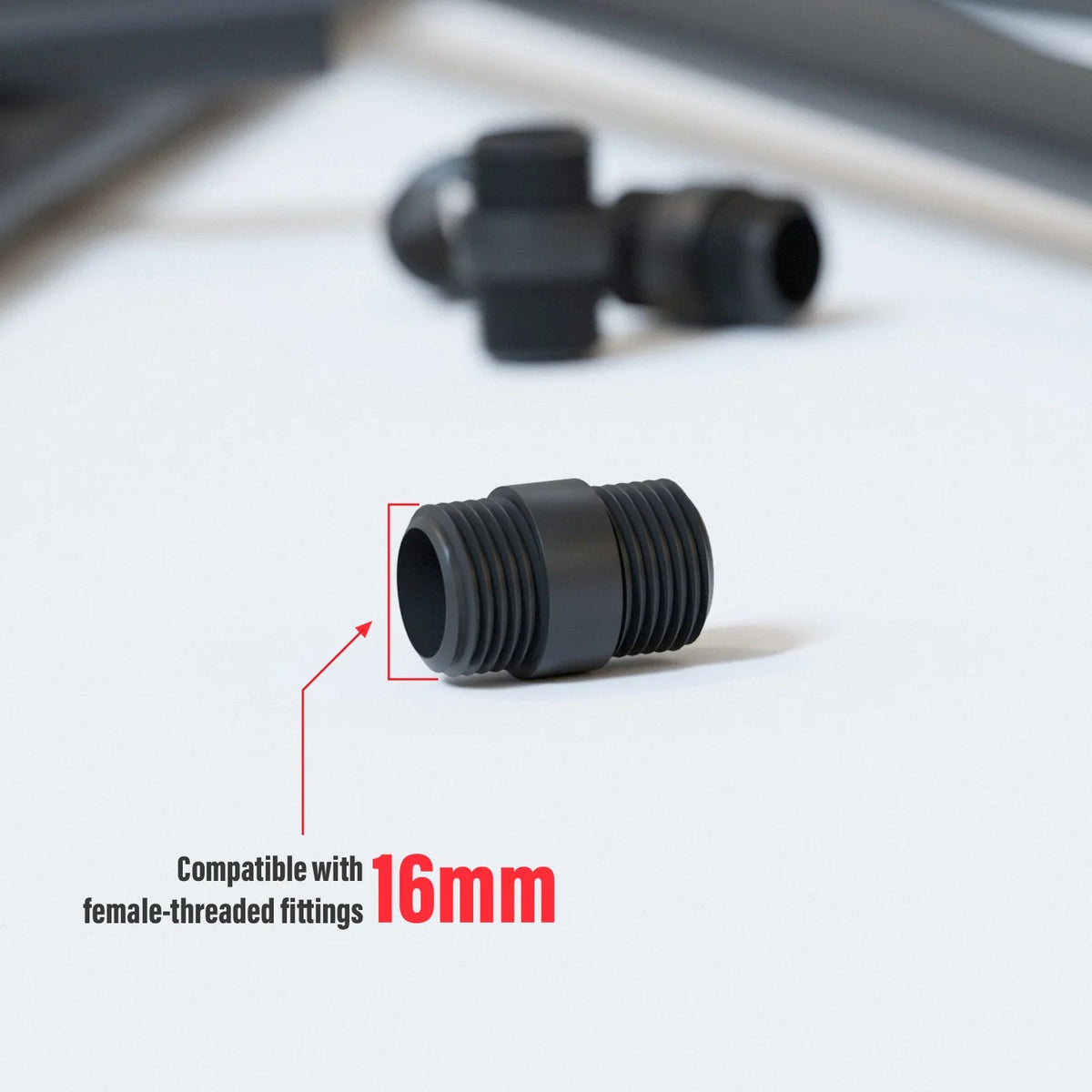 16mm Male Threaded Conduit Pipe Connector Black Steel